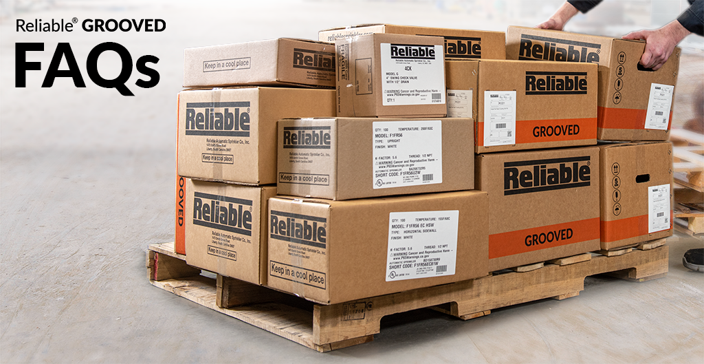 A pallet of Reliable Grooved with the text that reads FAQa